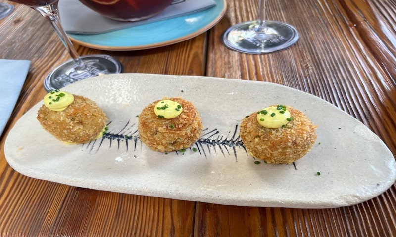 Squid croquettes at Ombú Palma