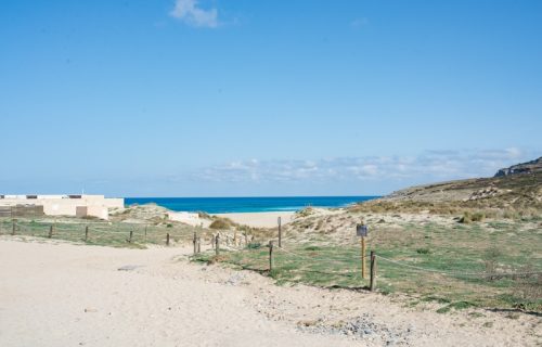 Vista de la playa de Cala Mesquida ala su llegada
