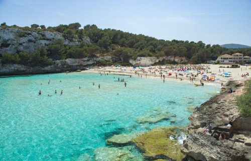 Playa de Cala Romántica o S'Estany d'en Mas en Manacor en Mallorca