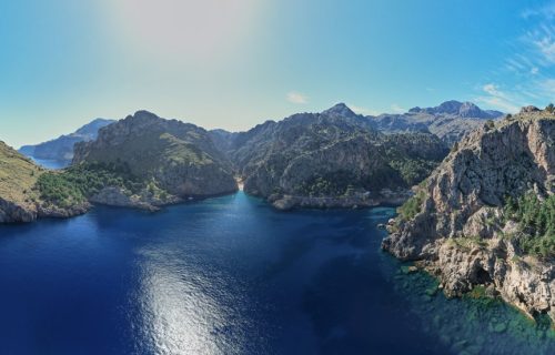Ultra panorámica del Torrent de Pareis y Sa Calobra